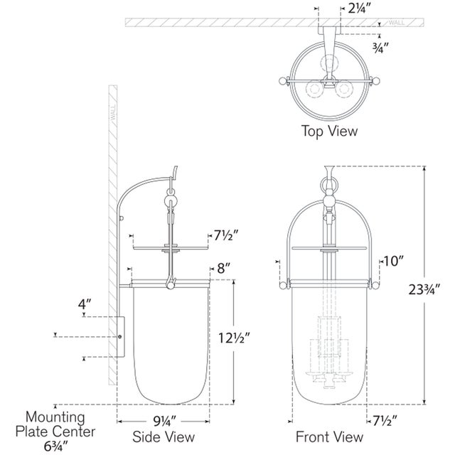 Chapman & Myers for Visual Comfort Signature Lorford Medium Sconce in Gilded Iron with Clear Glass For Sale In Houston - Image 6 of 8