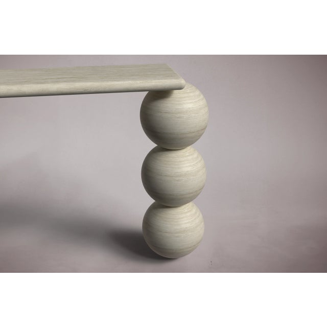 Postmodern Olly Travertine Console Table 70" For Sale - Image 3 of 5
