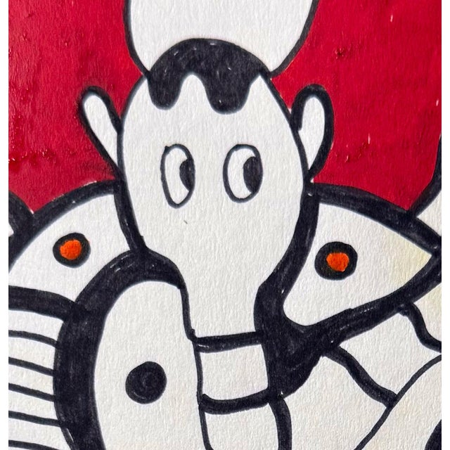 Whispers of the Circus — Nathalie Gribinski — Small Abstract Figurative Drawing (8 X 8 In, 2025) For Sale In Chicago - Image 6 of 6