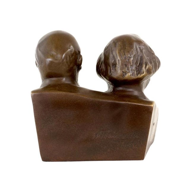 Metal Bronze Bust of Karl Marx and Vladimir Lenin, 20th Century For Sale - Image 7 of 9