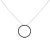 .925 Sterling Silver 2.0 Cttw Black Diamond Open Hoop Circle 18" Pendant Necklace (Black Color, I2-I For Sale