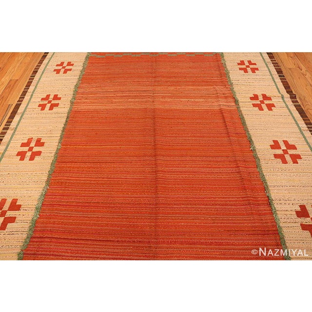 Mid-Century Modern Nazmiyal Collection Minimalist Vintage Scandinavian Swedish Kilim Rug For Sale - Image 3 of 9