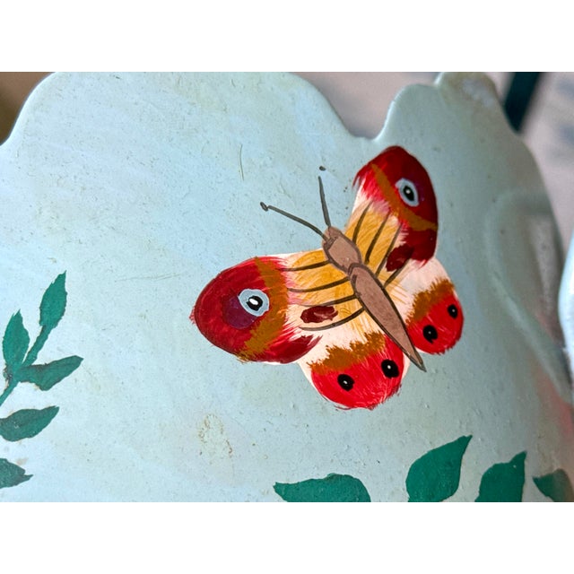 Late 20th Century Tole Ware Hand Painted Scalloped Planter For Sale - Image 4 of 7