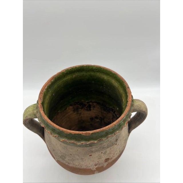 Fine Antique 19th Century French Terra Cotta Green Glazed Olive Jar Made in France, during the 19th Century Most likely...
