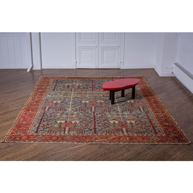 One-of-a-kind Antique Persian Bakshaish Rug in Beige, Blue, Brown, Green and Pink For Sale - Image 12 of 12