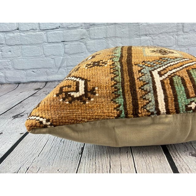 20 x 20 Rug Pillow Azure Melody Turkish Pillow Cushion Cover For Sale - Image 4 of 4