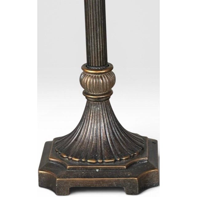 Late 20th Century Contemporary Neoclassical Bronze Finished Fluted Buffet Lamps - A Pair For Sale - Image 13 of 16