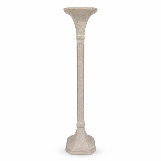 Vintage Travertine Stone Floor Lamp For Sale