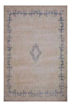 1980s Boho Chic Vintage Distressed Brown/Blue Wool Rug - 10'1" X 12'9"