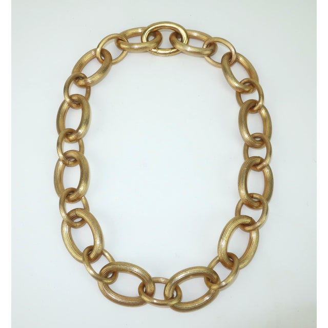 Metal Ralph Lauren Chunky Gold Chain Link Necklace For Sale - Image 7 of 9