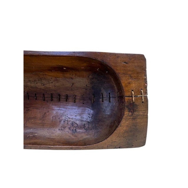 Wood Antique Large Wooden Dough Bowl or Trencher Bowl, C. Early 20th Century For Sale - Image 7 of 16