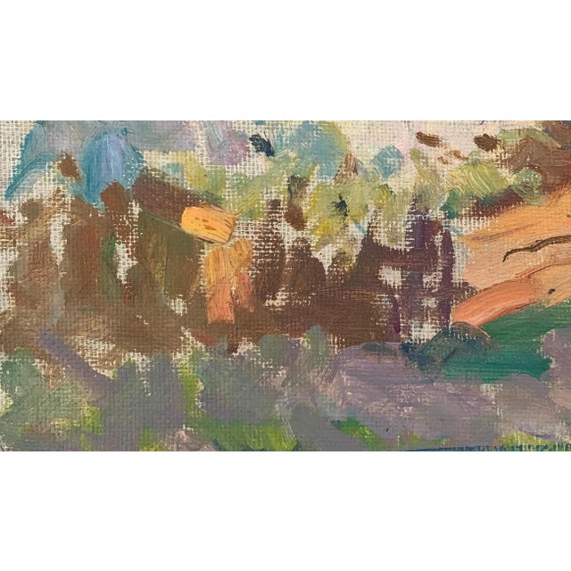 1970s Vintage Ukrainian Impressionist Oil Painting, Rural Landscape, 1970s 19-31 For Sale - Image 5 of 6