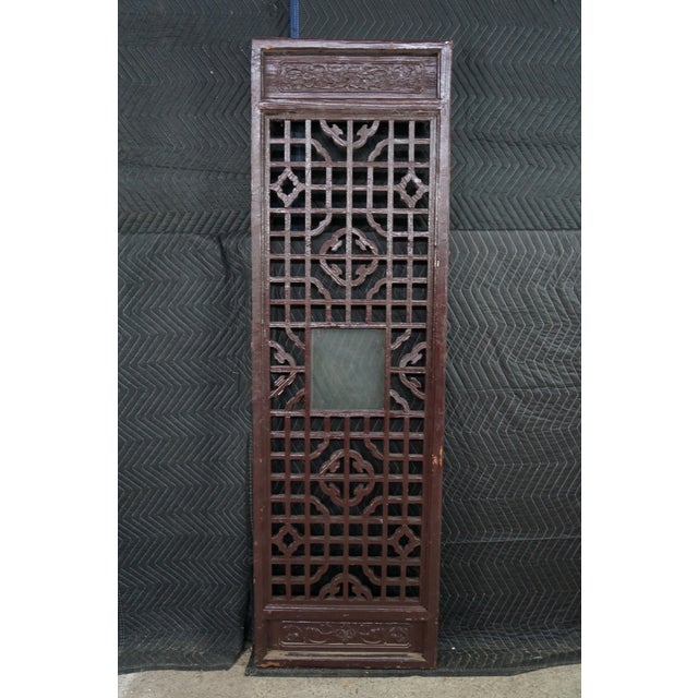Vintage Chinese Hardwood Pierced Lattice Wall Hanging Panels Screen Chinoiserie For Sale - Image 14 of 17