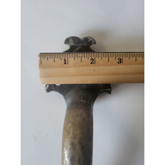 Antique Rustic Cast Iron Door Handle With Ornate Design For Sale - Image 10 of 11