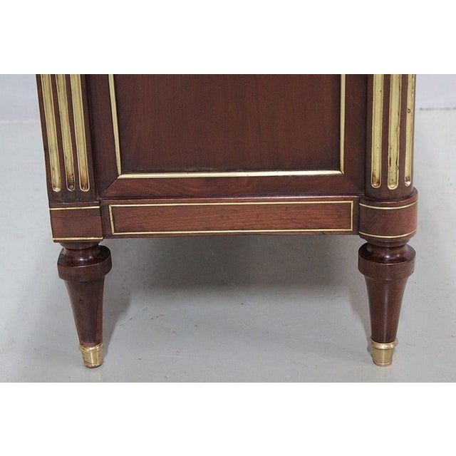 18th Century Louis XVI Secretary in Mahogany, White Marble, and Brass For Sale - Image 15 of 18