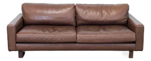 Room & Board 3-Seat Brown Leather Sofa