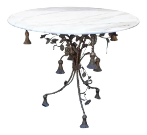 Italian Table Top & Cast Iron Base