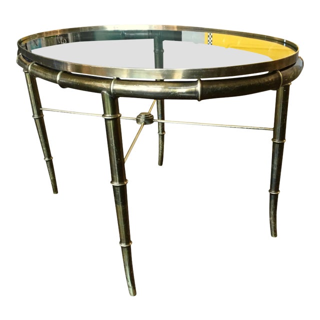 Mastercraft Faux Bamboo Petite Coffee Table For Sale