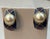 Art Deco 1980s Trifari Purple Blue Enamel Pearl Half Hoop Earrings, Pair For Sale - Image 3 of 10