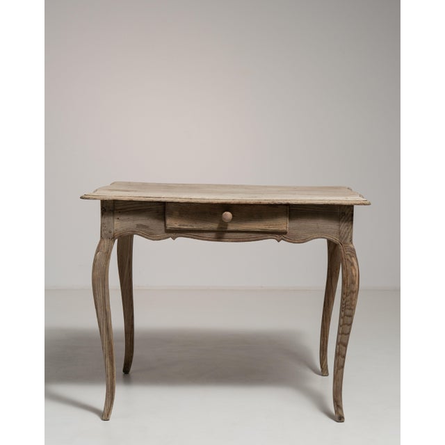 19th Century France Louis XV Antique White Oak Side Table For Sale - Image 9 of 15