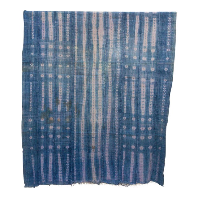 Timbuktu Dusk Indigo Mud Cloth Throw For Sale