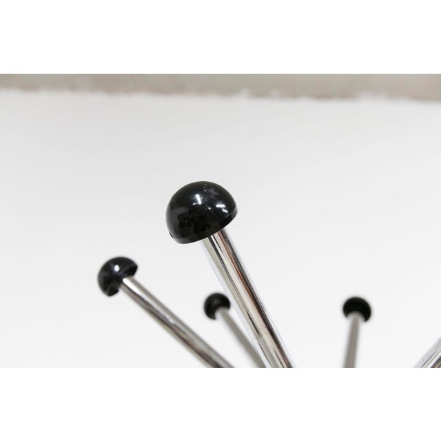 Metal Rotating Parrot Coat Rack with 12 Chrome Hooks and Plastic Half Spheres, 1960s For Sale - Image 7 of 18