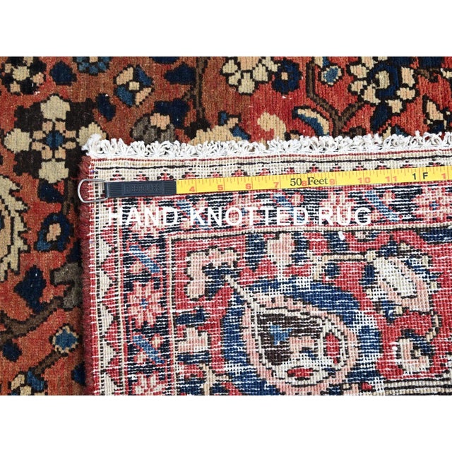 Textile 1950 5'3"x8'6" Red Vintage Persian Bakthiar Hand Knotted Pure Wool Clean Oriental Rug For Sale - Image 7 of 7