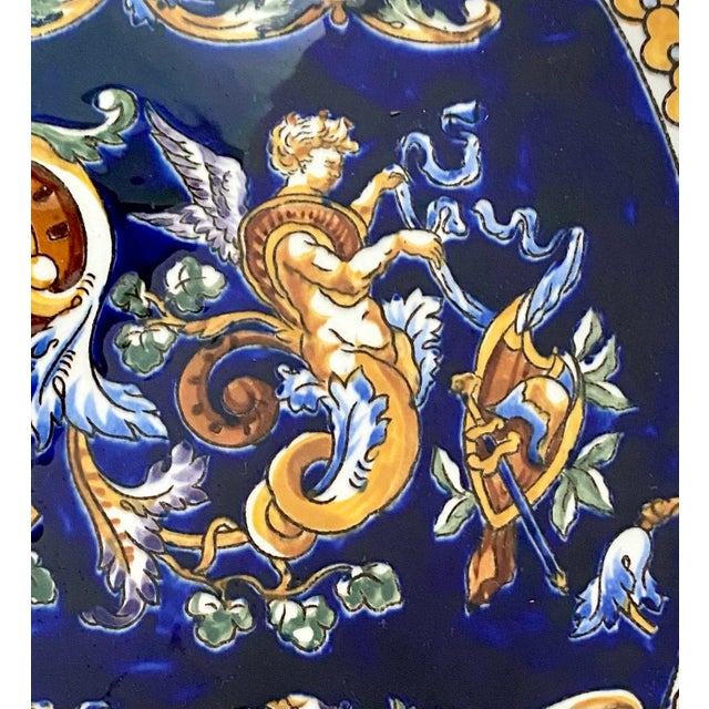 1960s Gien France Faience “Renaissance” Pattern Decorative Plate For Sale In Atlanta - Image 6 of 11