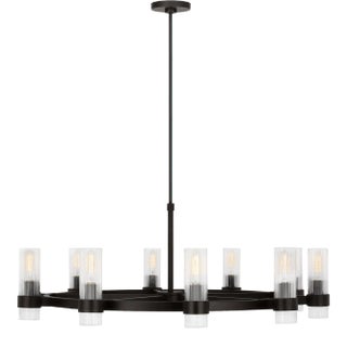 Chapman & Myers by Visual Comfort Studio Geneva 10-Light Large Chandelier in Aged Iron For Sale