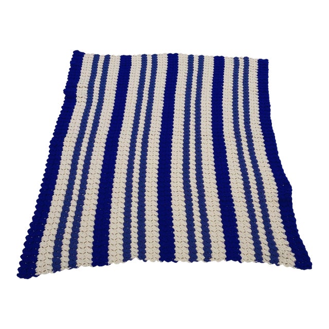 Contemporary Hand Crochet Lap Blanket / Throw For Sale