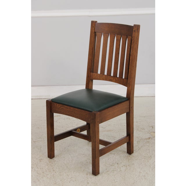 Set of 6 Stickley Arts & Crafts Mission Oak Dining Chairs For Sale - Image 10 of 18