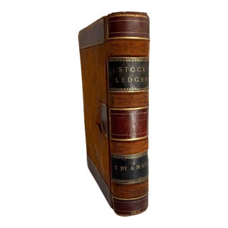 1890’s Leather Bound Stock Ledger For Sale