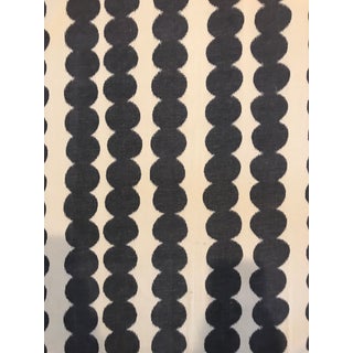 Schumacher Navy Full Circle Linen Blend Fabric - 2 1/2 Yards For Sale