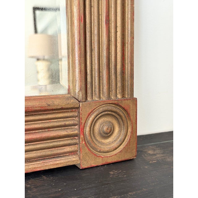 Neoclassical Wall Mirror with Reeded Giltwood Frame, 1970s For Sale - Image 6 of 13