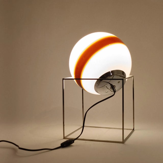 Metal Sculptural Murano Glass Table or Floor Lamp from Venini, 1970s For Sale - Image 7 of 16
