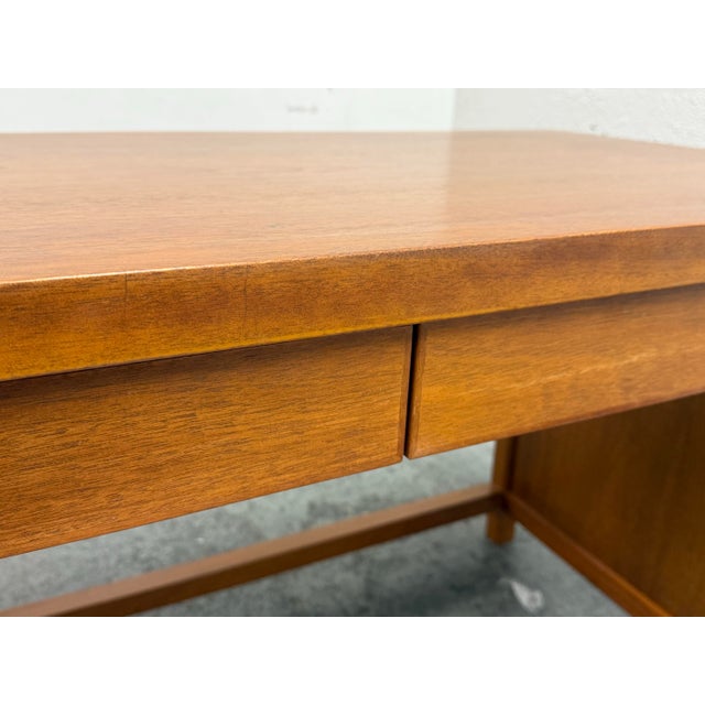 Bespoke Mid-Century Modern Desk + Two Drawers For Sale - Image 9 of 12