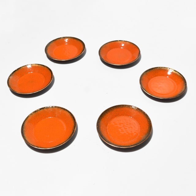 1960s Enameled Copper Plates, Germany Set of 6 Chairish