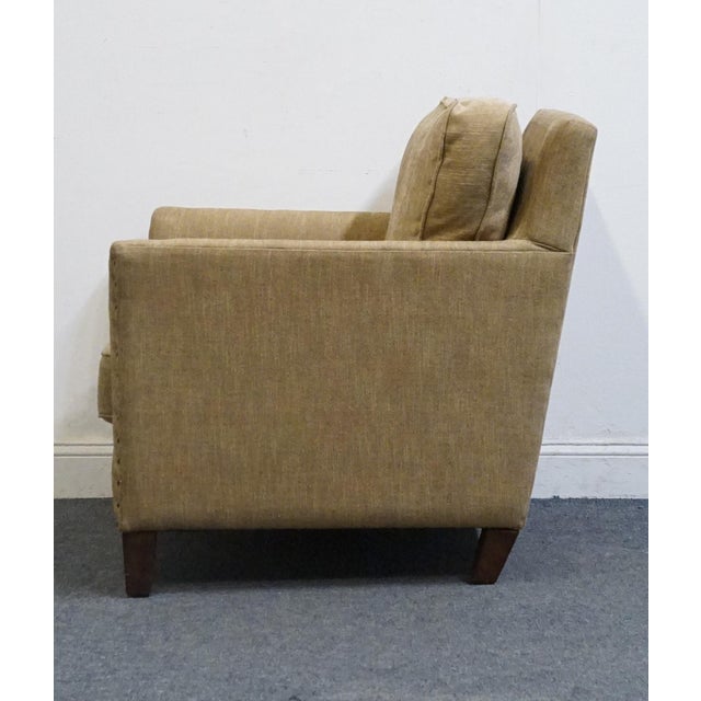 Early 21st Century Uttermost Furniture Transitional Accent Club Arm Chair W. Textured Beige Woven Upholstery & Nailhead Trim For Sale - Image 5 of 10
