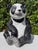 Vintage Large Crackle Glazed Seated Panda Ceramic Sculpture For Sale - Image 4 of 12