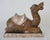 Vintage: Antique, Far-Eastern, Anglo-Indian; import of a hand-crafted, wood-carved, & silver leaf adorned Camel in repose,...