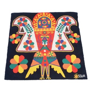 Vintage Wayuu Rug with Indigenous Guajiro Textile Art, Rogelio Gozab Egua, 1970s For Sale