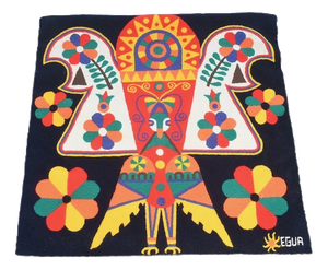 Vintage Wayuu Rug with Indigenous Guajiro Textile Art, Rogelio Gozab Egua, 1970s