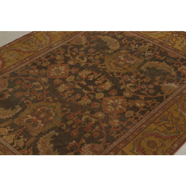 Rug & Kilim 1920s Antique Persian Sultanabad Rug in Gold and Red Floral Pattern - By Rug & Kilim For Sale - Image 4 of 7