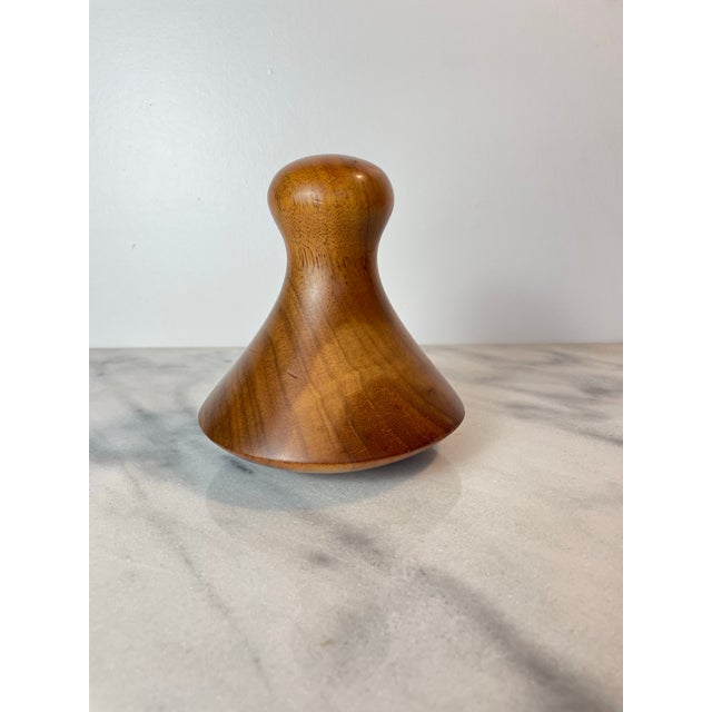 Mid-Century Modern Vintage Hawaiian Koa Wood Poi Pounder by Brantley Center, Honokaa Hawaii For Sale - Image 3 of 7