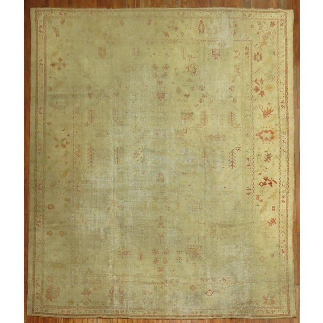 Late 19th Century Late 19th Century Antique Zabihi Collection Turkish Oushak Worn Rug For Sale - Image 5 of 11