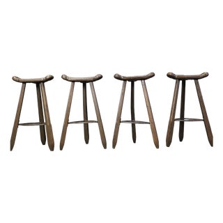 Mid-Century Brutalist Bar Stools, 1960s, Set of 4 For Sale