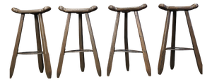 Mid-Century Brutalist Bar Stools, 1960s, Set of 4
