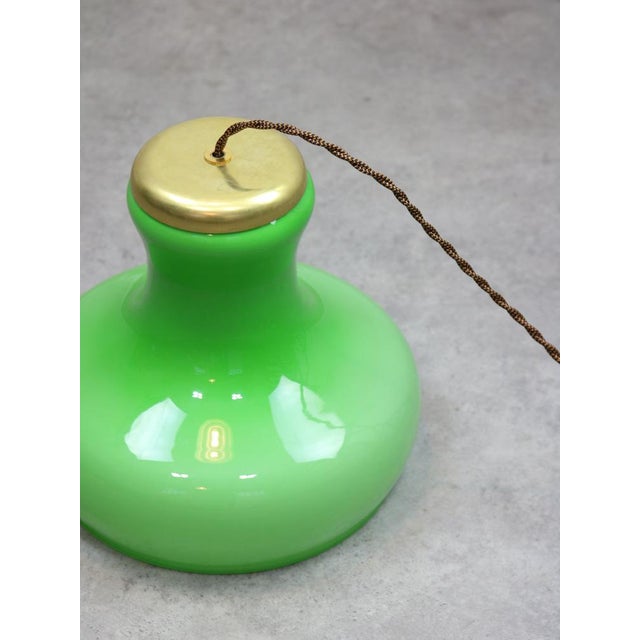 Large Mid-Century Italian Brass and Glass Pendant Lamp For Sale - Image 15 of 17