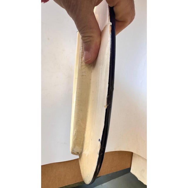 Large Italian Ceramic Serving Platter with Blue Floral & Botanical Motifs, 1970s For Sale - Image 12 of 14