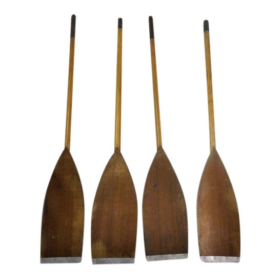 Handmade Wooden Oars With Metal Ends Set of 4 Chairish